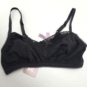 Savage X Fenty Bra Bralette Black Lace Trim Lightweight Lingerie Stretch 1X NEW
